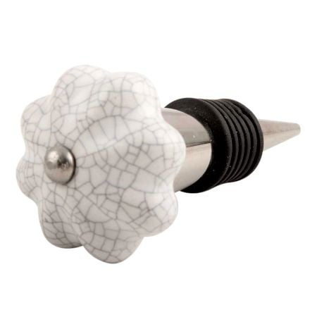 White Crackle Ceramic Melon Wine Stopper